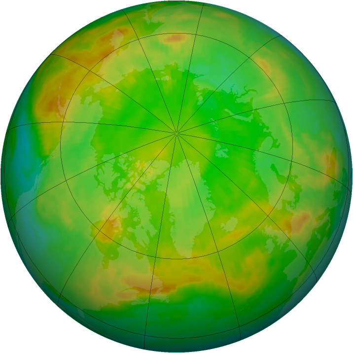 Arctic ozone map for 20 June 1985